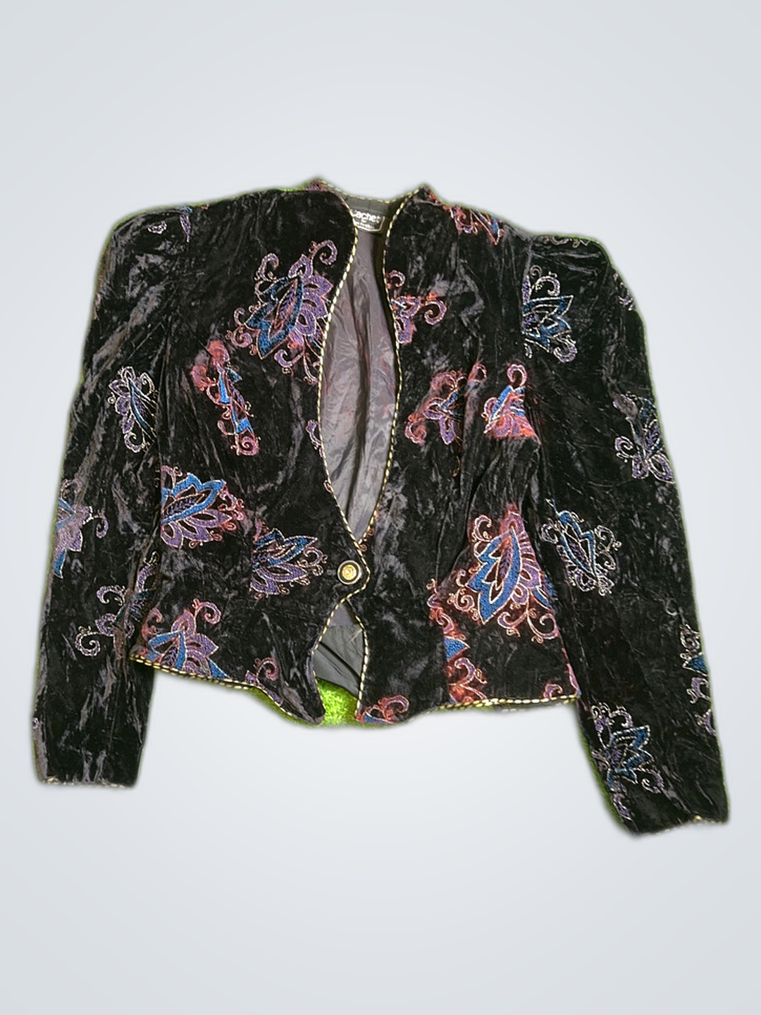 Cachet by Bari Protas Embroidered Velvet Blazer
