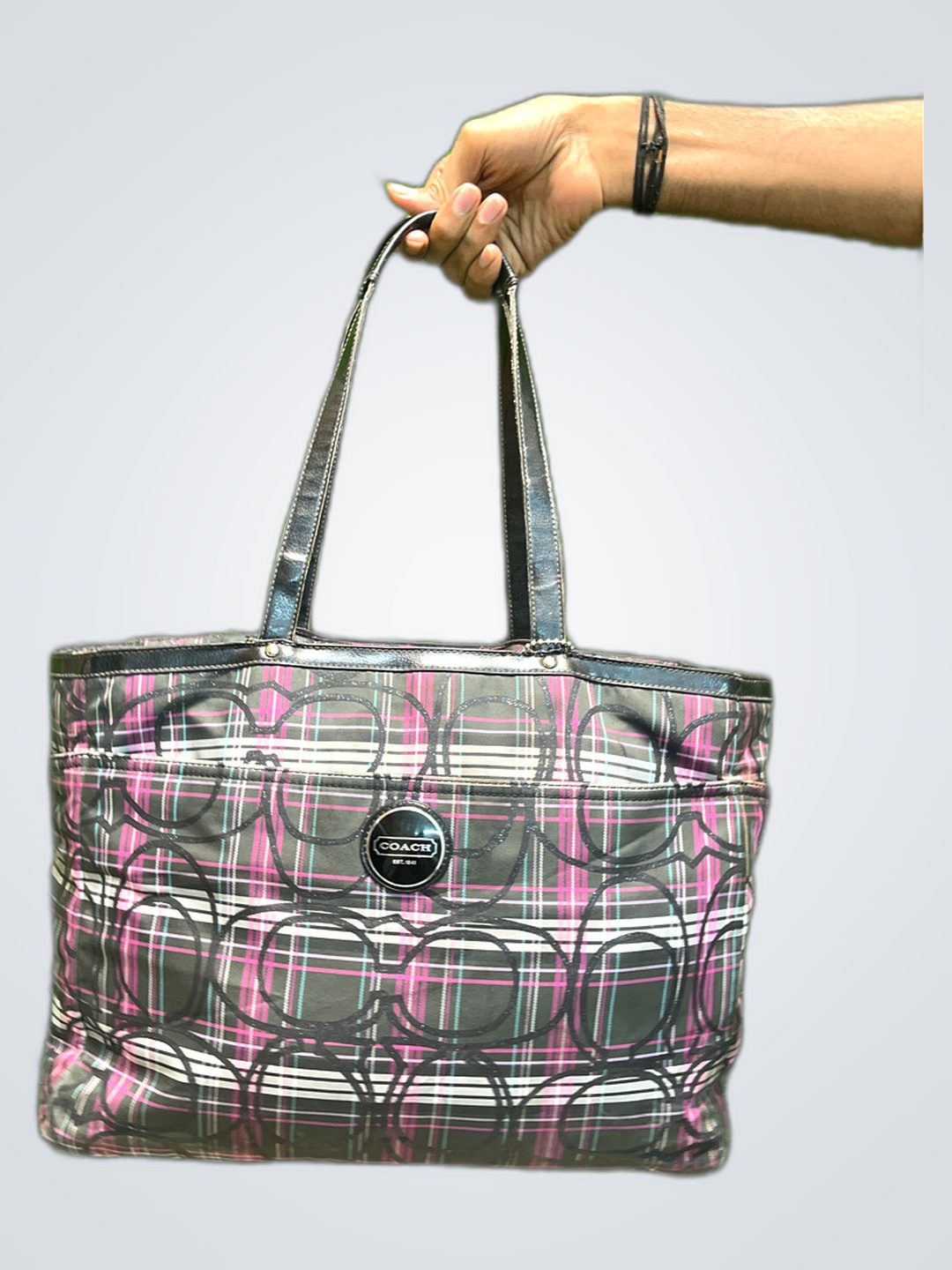 Coach Plaid Tote Bag