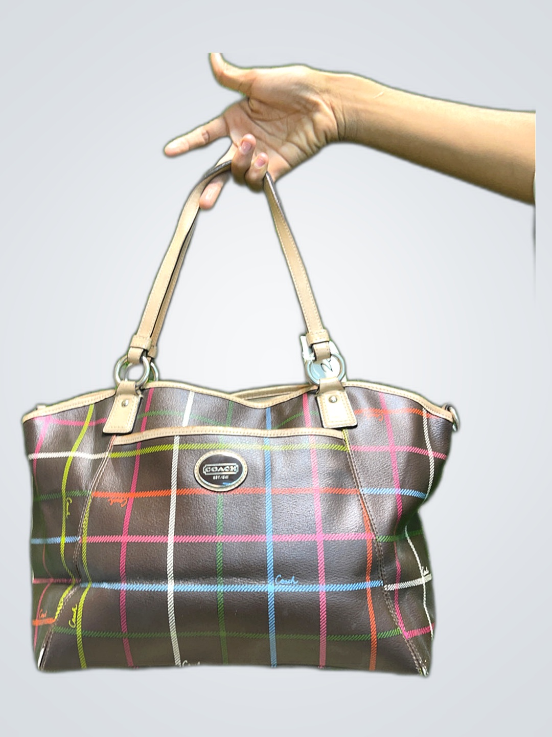 Sac à bandoulière Plaid Coach