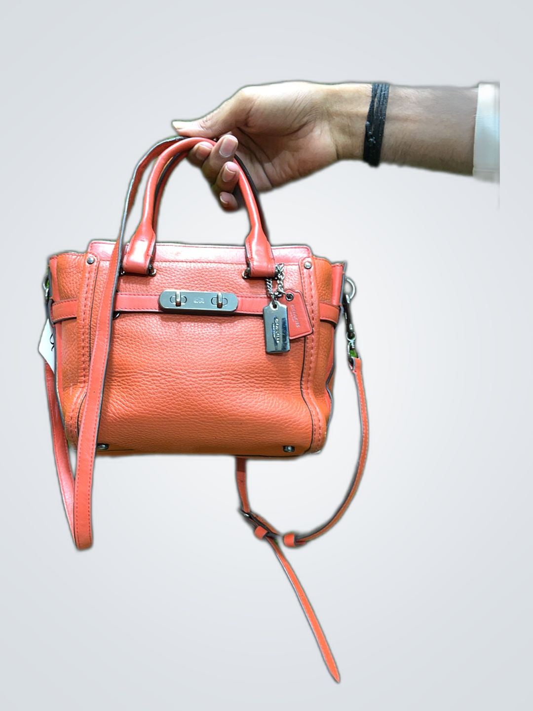 Coach Orange Lederhandtasche