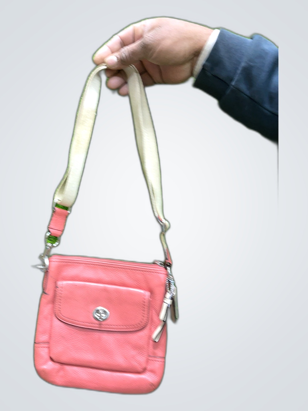 Pink Leather Crossbody Bag