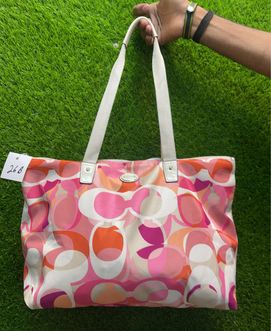 Coach Pink and Orange Tote Bag