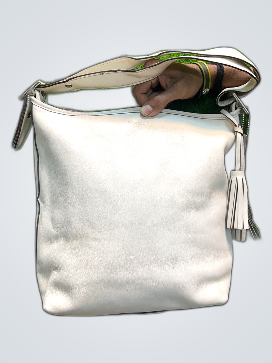 Coach White Leather Shoulder Bag