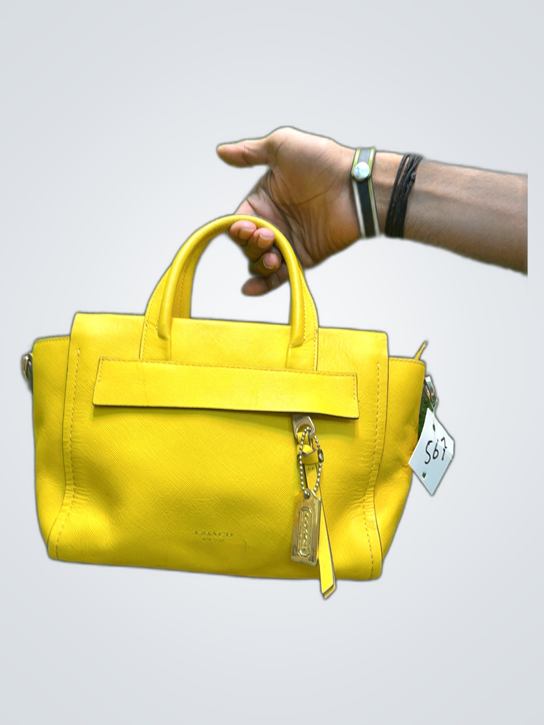 Yellow Coach Handbag
