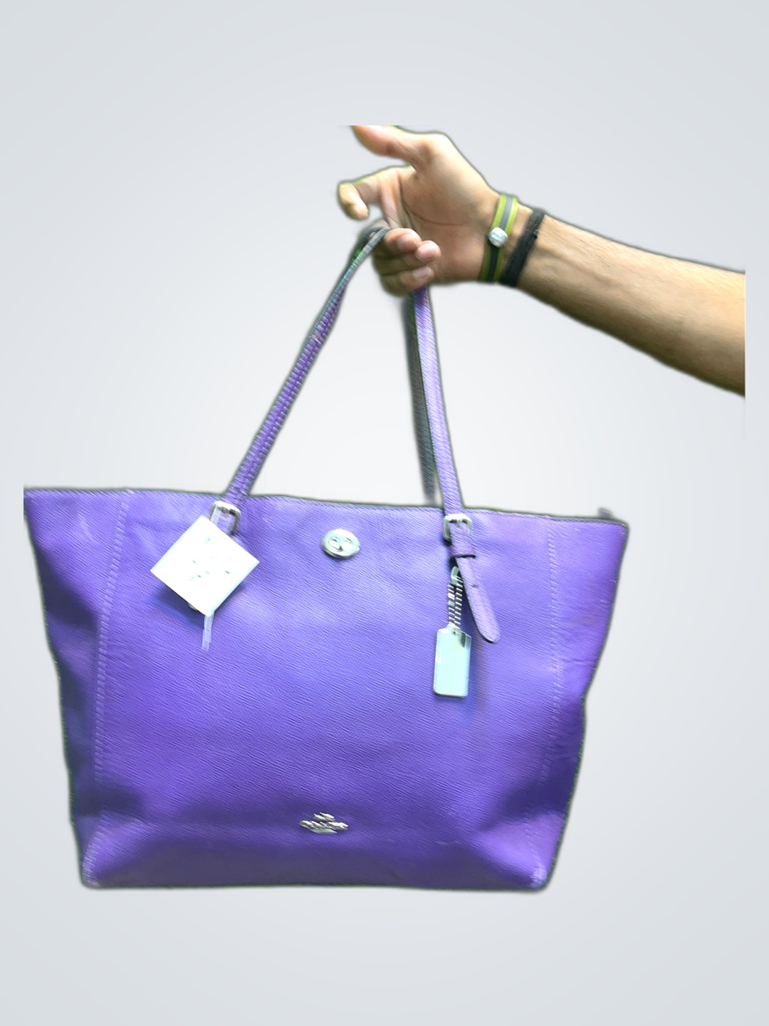 Purple Coach Tote Bag