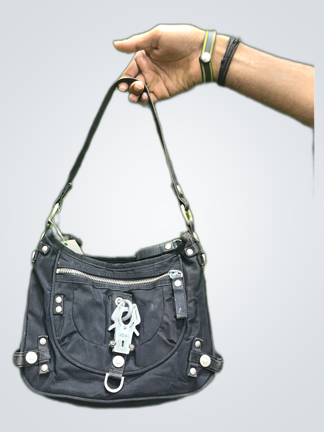 George Gina & Lucy Black Nylon Shoulder Bag