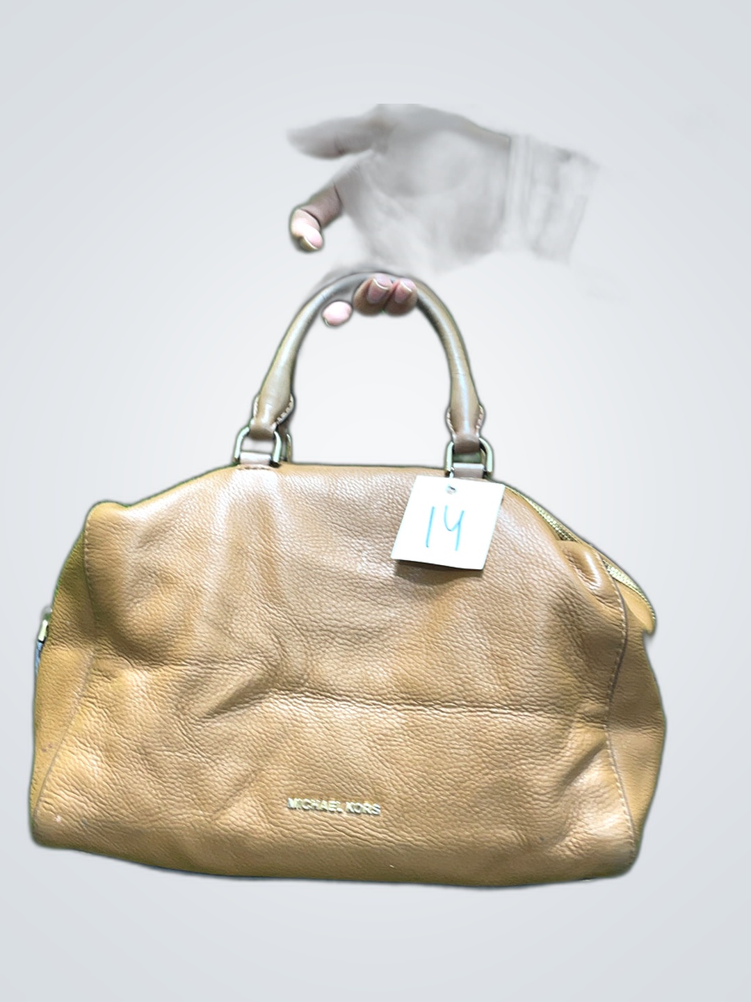 Sac à main en cuir tan Michael Kors