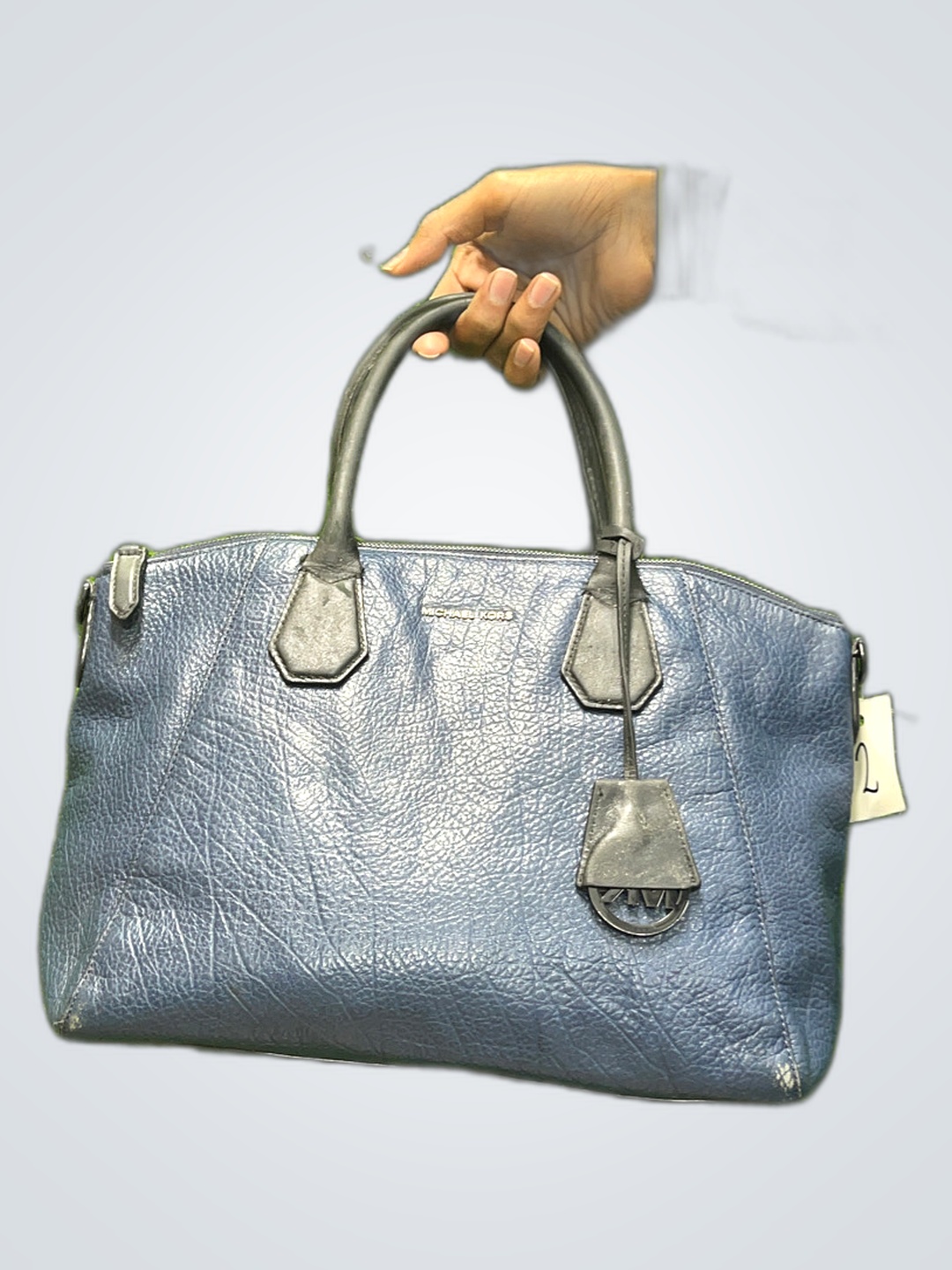 Sac à main en cuir bleu Michael Kors