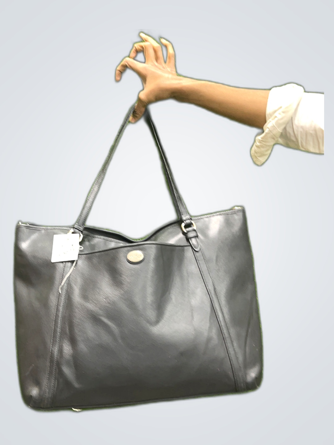Black Leather Tote Bag