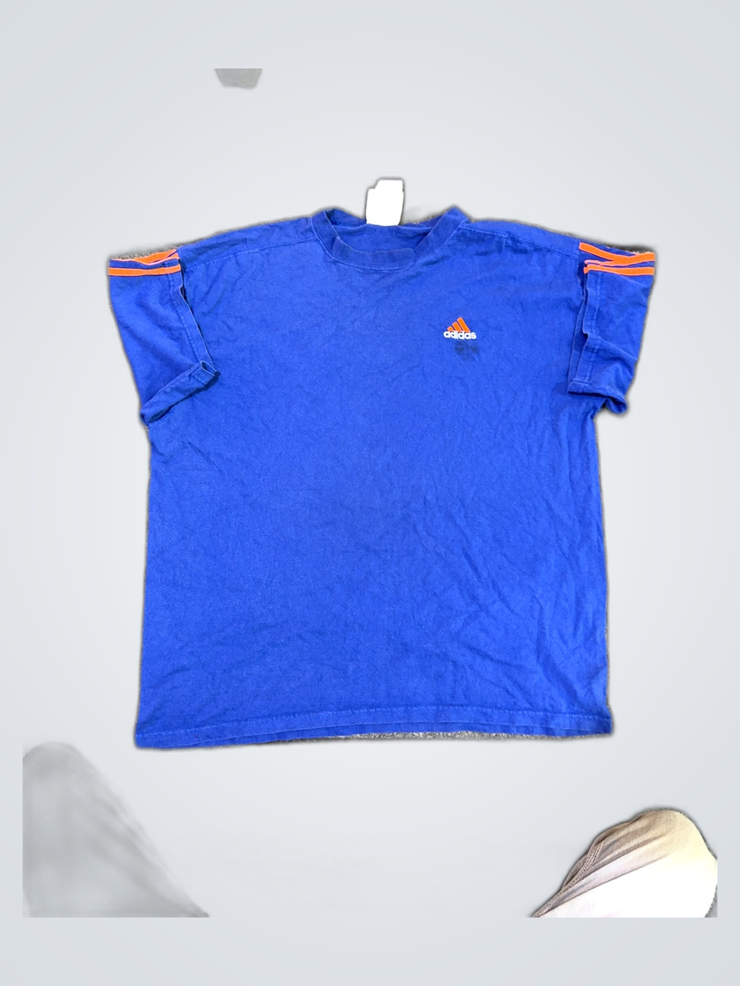 アディダス ブルー クルーネック Tシャツ