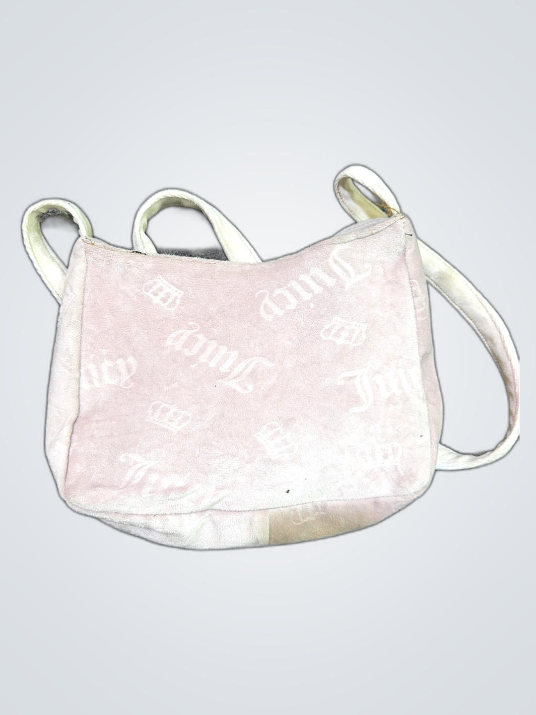 Borsa a mano piccola con logo in velluto Juicy Cou..