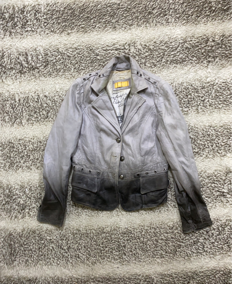Grey Leather Jacket