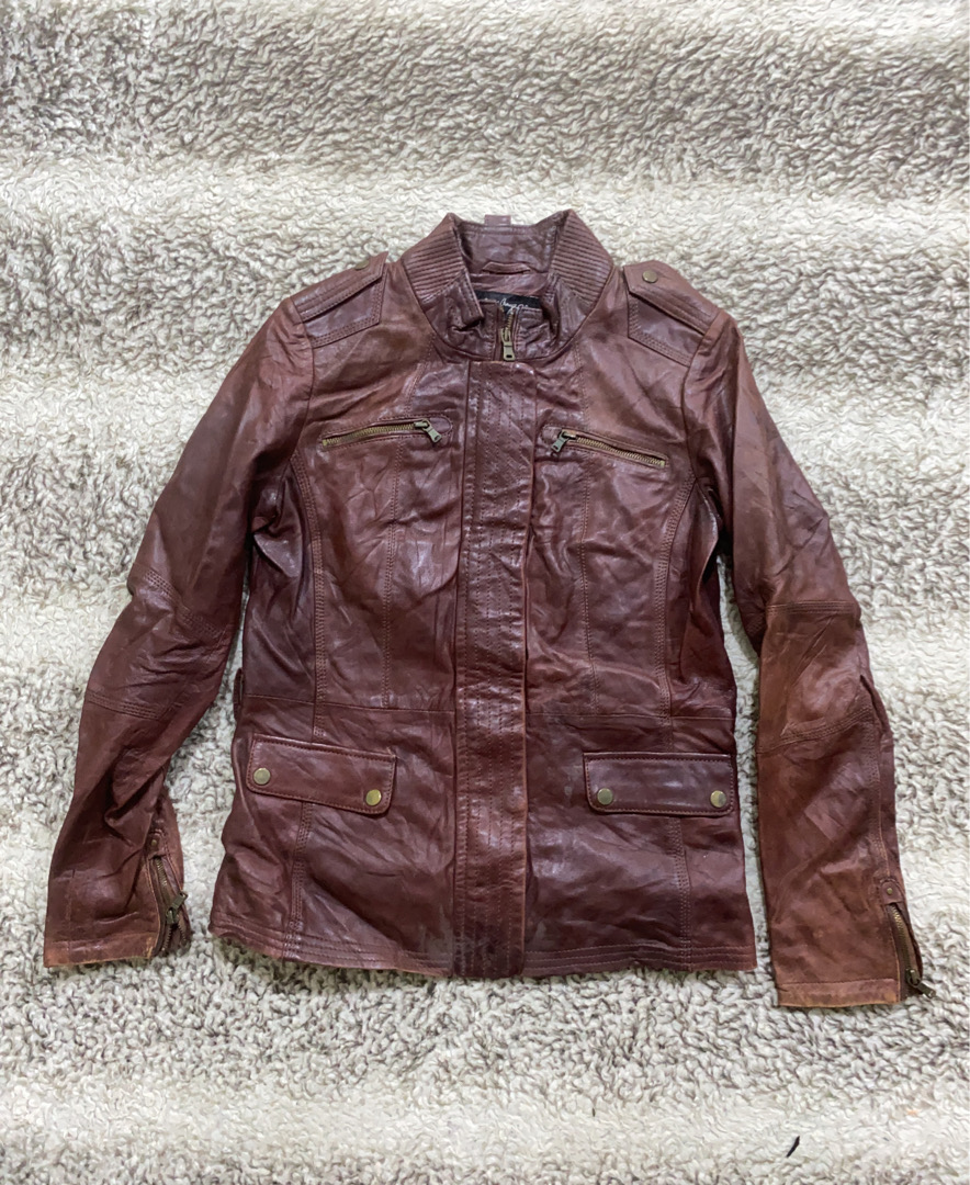 Cindy Crawford Brown Leather Jacket