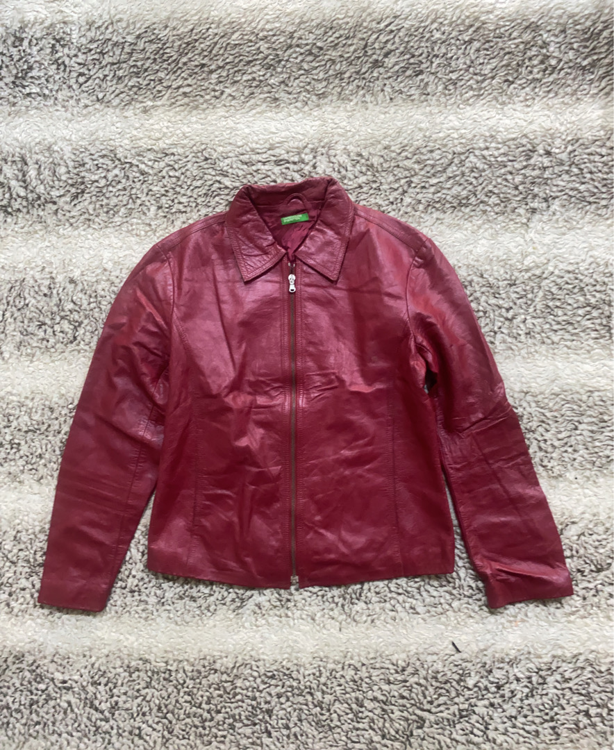 United Colors of Benetton Red Leather Jacket