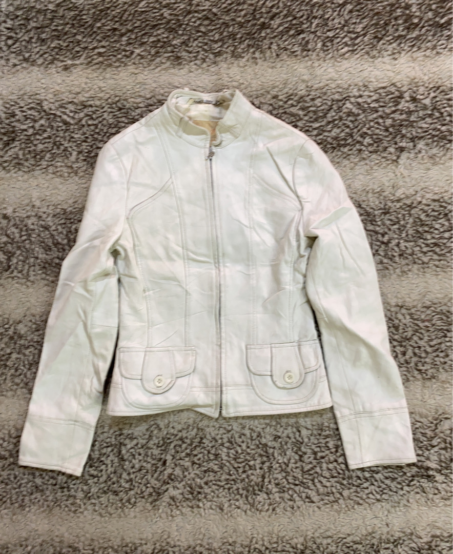 Ming White Leather Jacket
