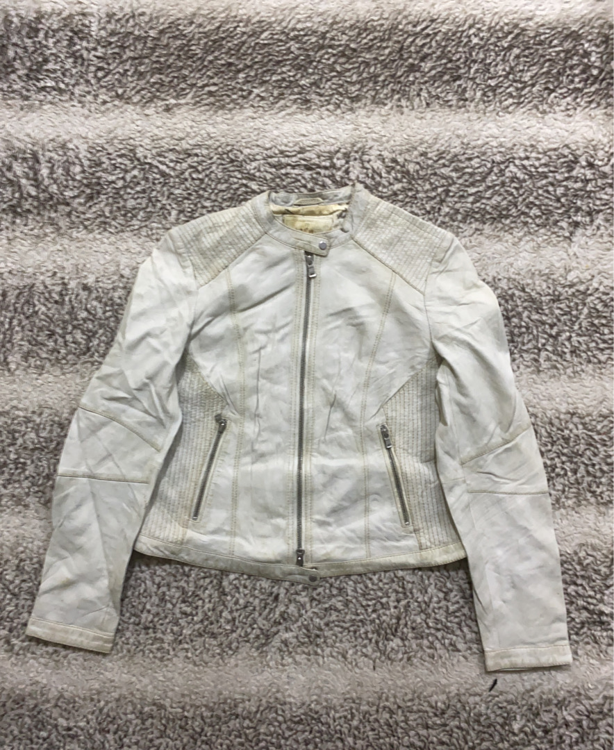Milestone White Leather Jacket