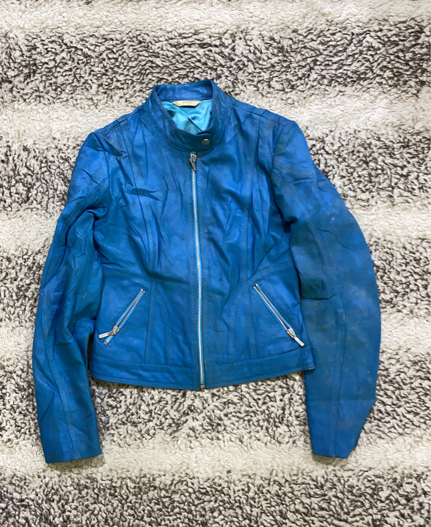 Blue Leather Jacket