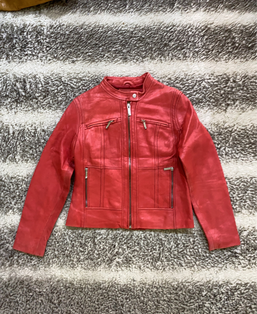 Michael Kors Red Leather Jacket