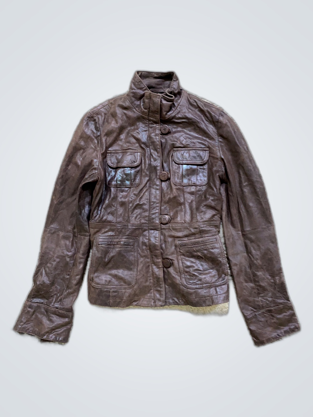 Giubbotto di pelle marrone