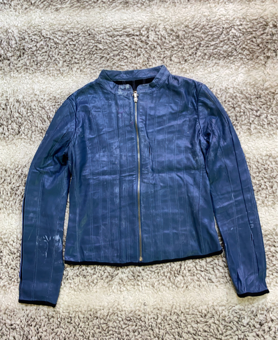 Blue Leather Jacket
