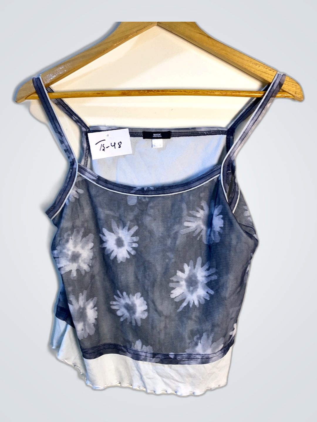 Gray Floral Tank Top