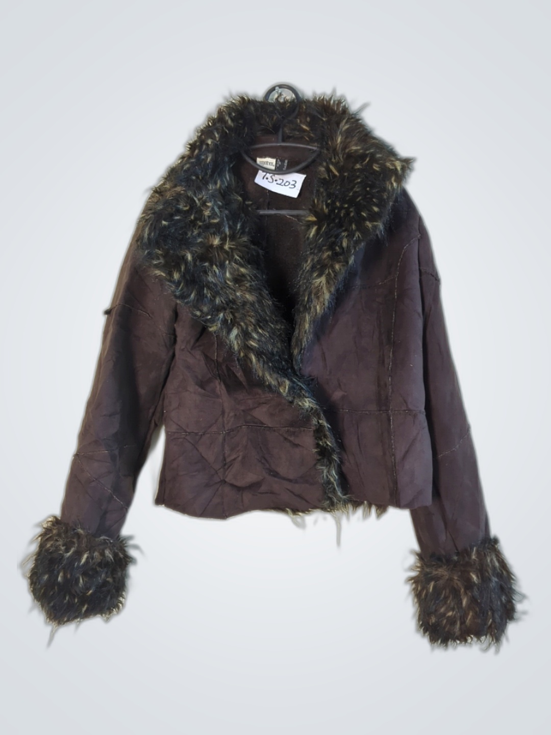 Brown Fur Trimmed Jacket
