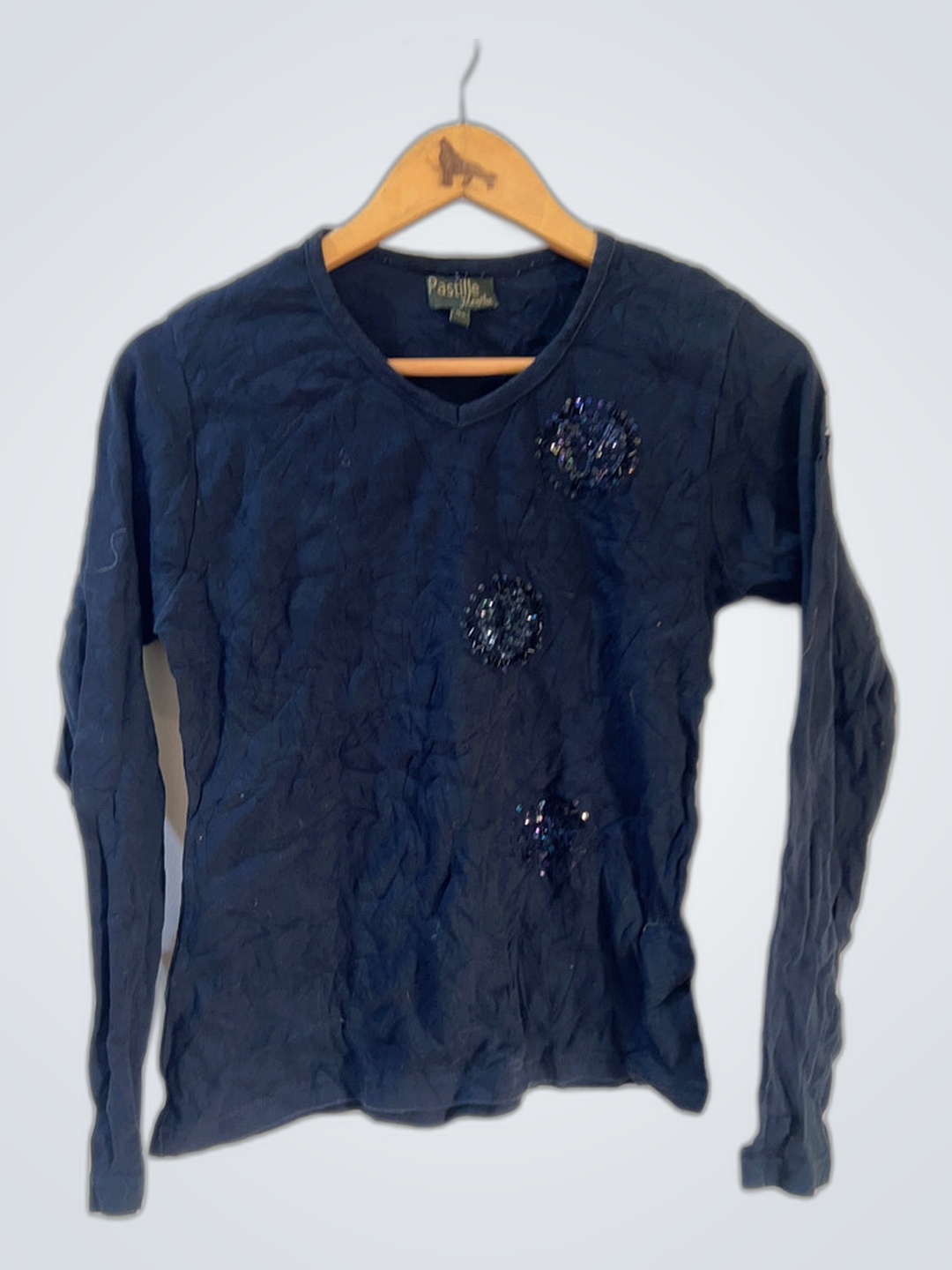 Pastille Menthe Dark Blue Long-Sleeve Top