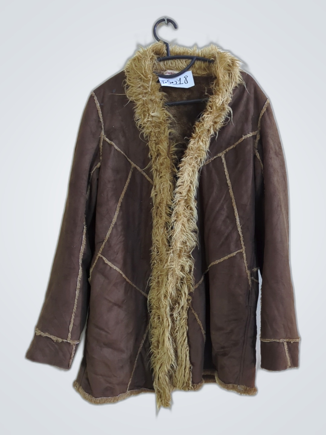 ブラウンファー トリム コート