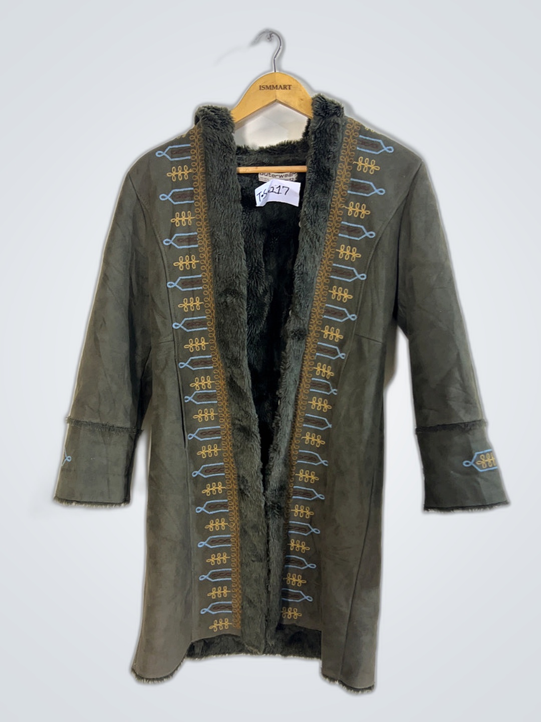 Olive Suede Embroidered Jacket