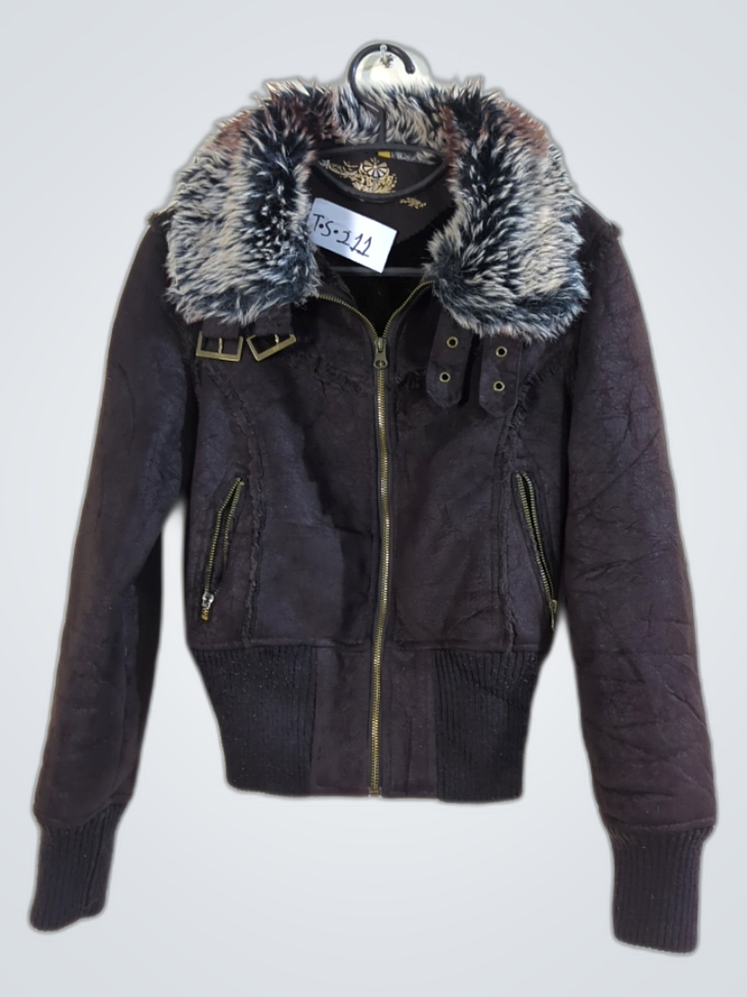 Veste en fourrure brune