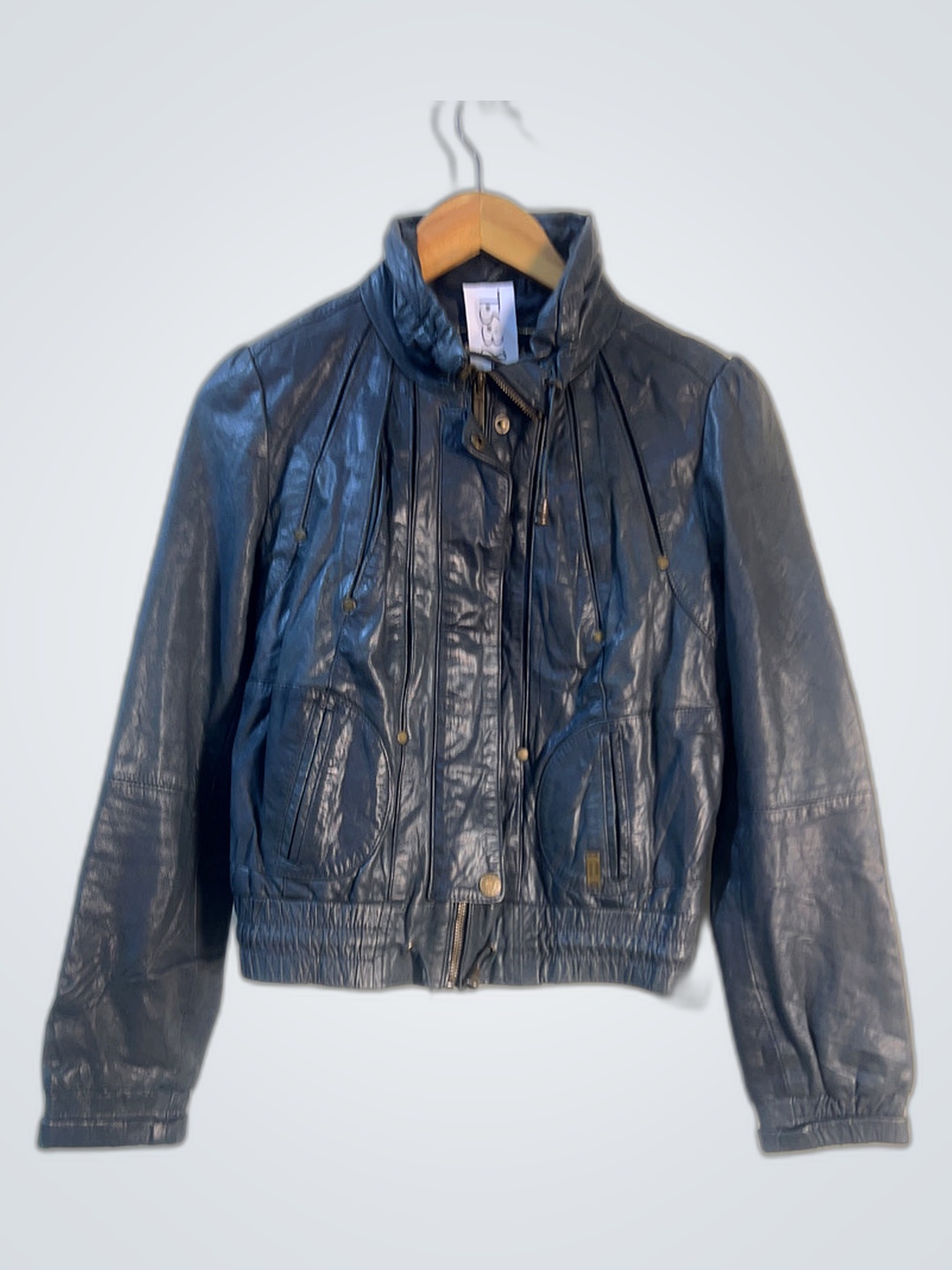 Schwarze Lederjacke