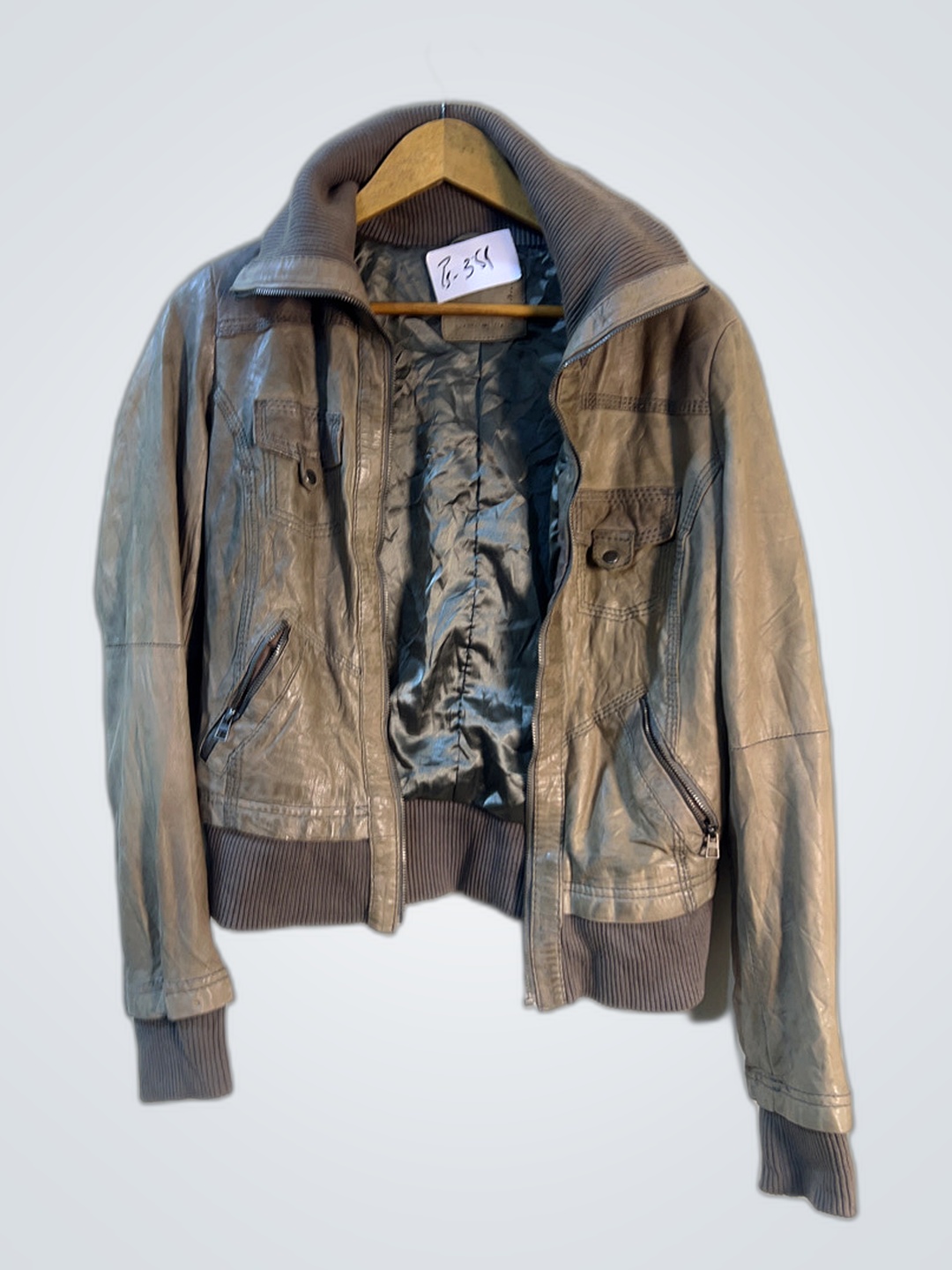 Veste en cuir marron