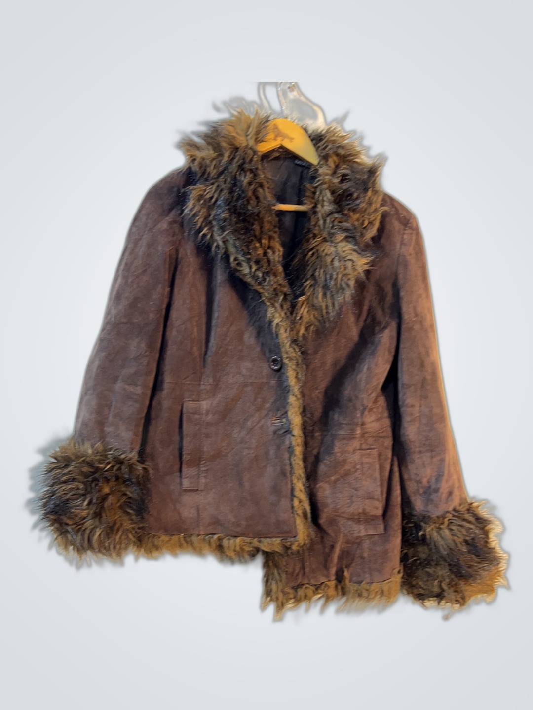 Brown Fur-Trimmed Coat
