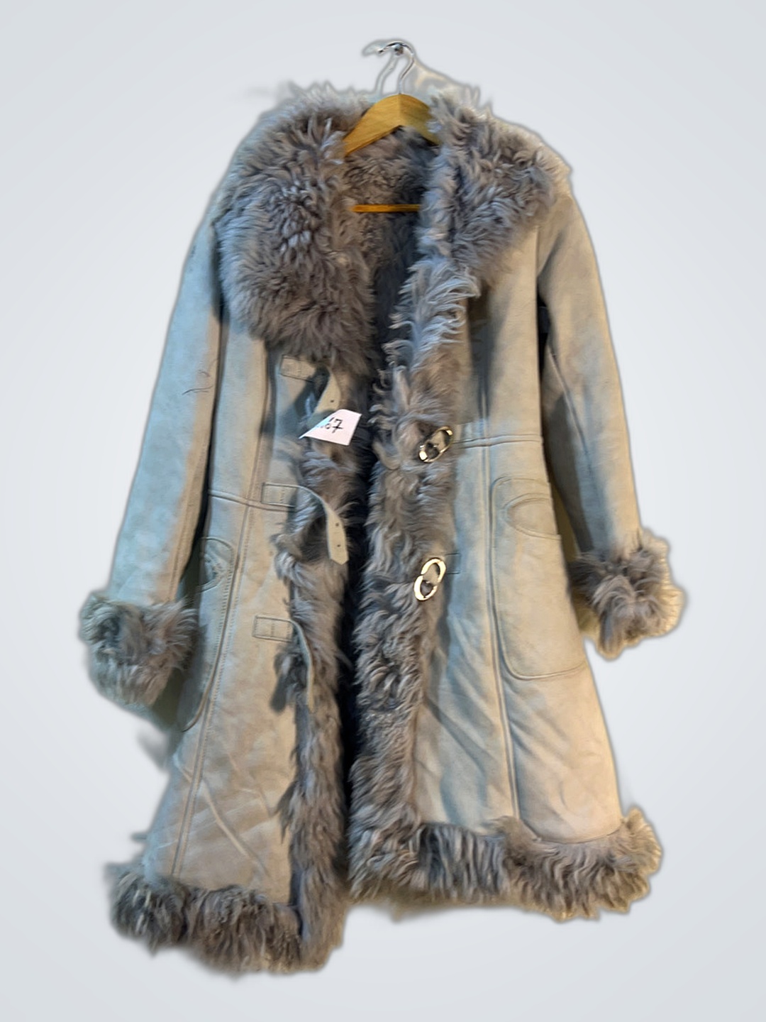 ファー付きコート