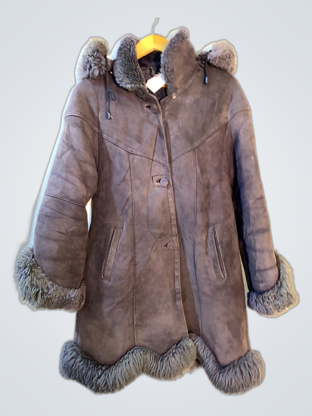 Fur Trimmed Gray Coat