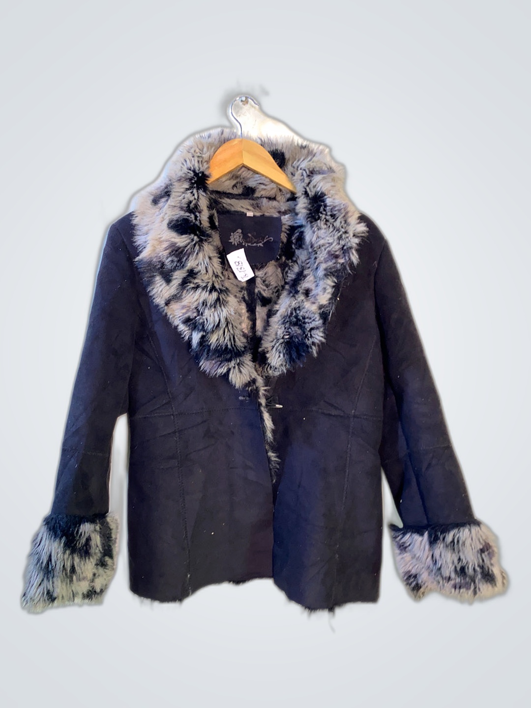 Black Fur-Trimmed Coat