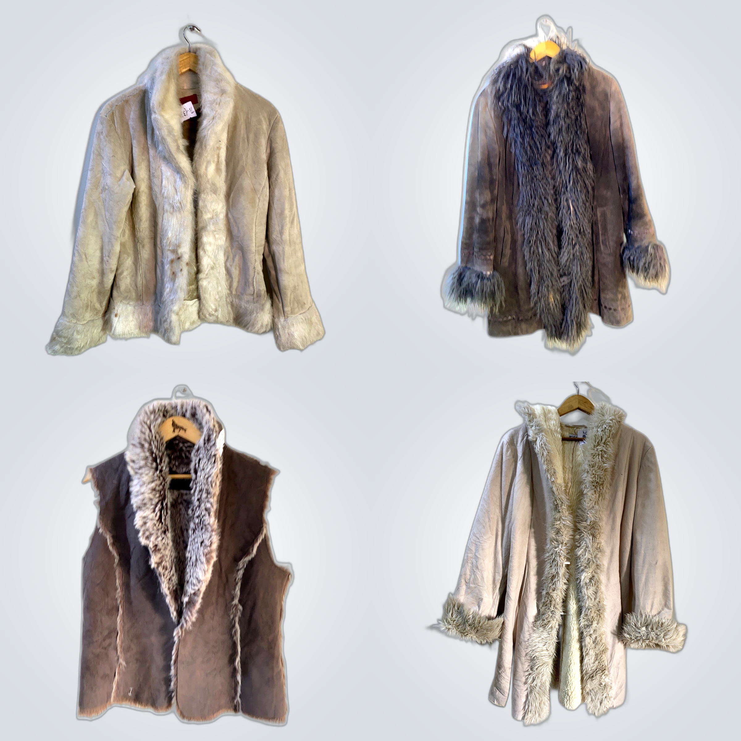 Luxury Fur Coat Bundle - 7 Piece Shearling & Suede..