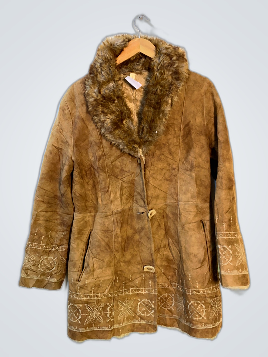 Brown Fur-Trimmed Coat