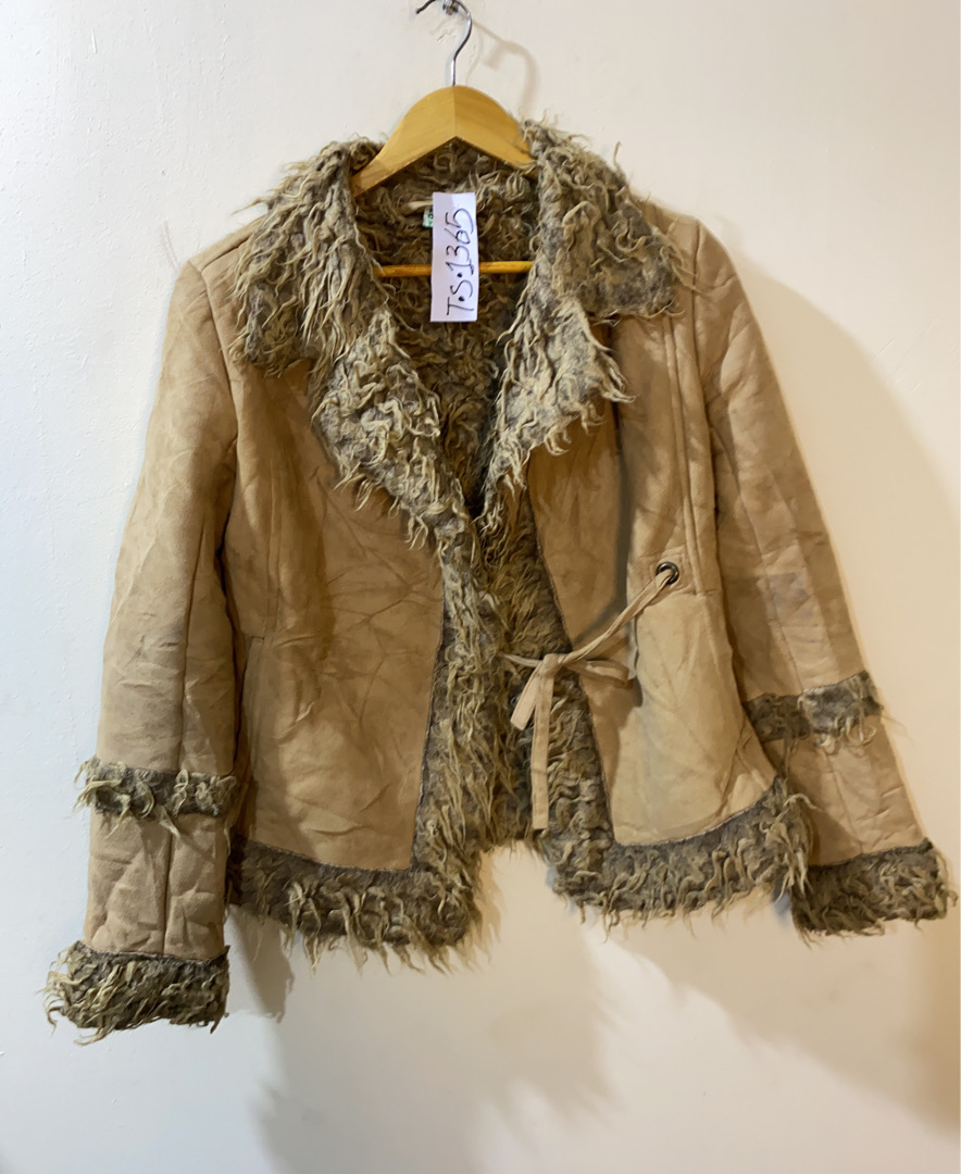 Tan Fur-Trimmed Jacket