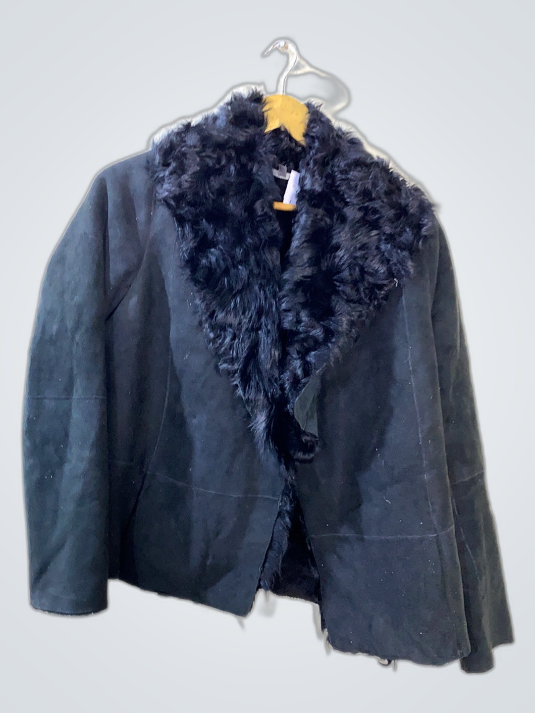 Veste en fourrure noire doublée