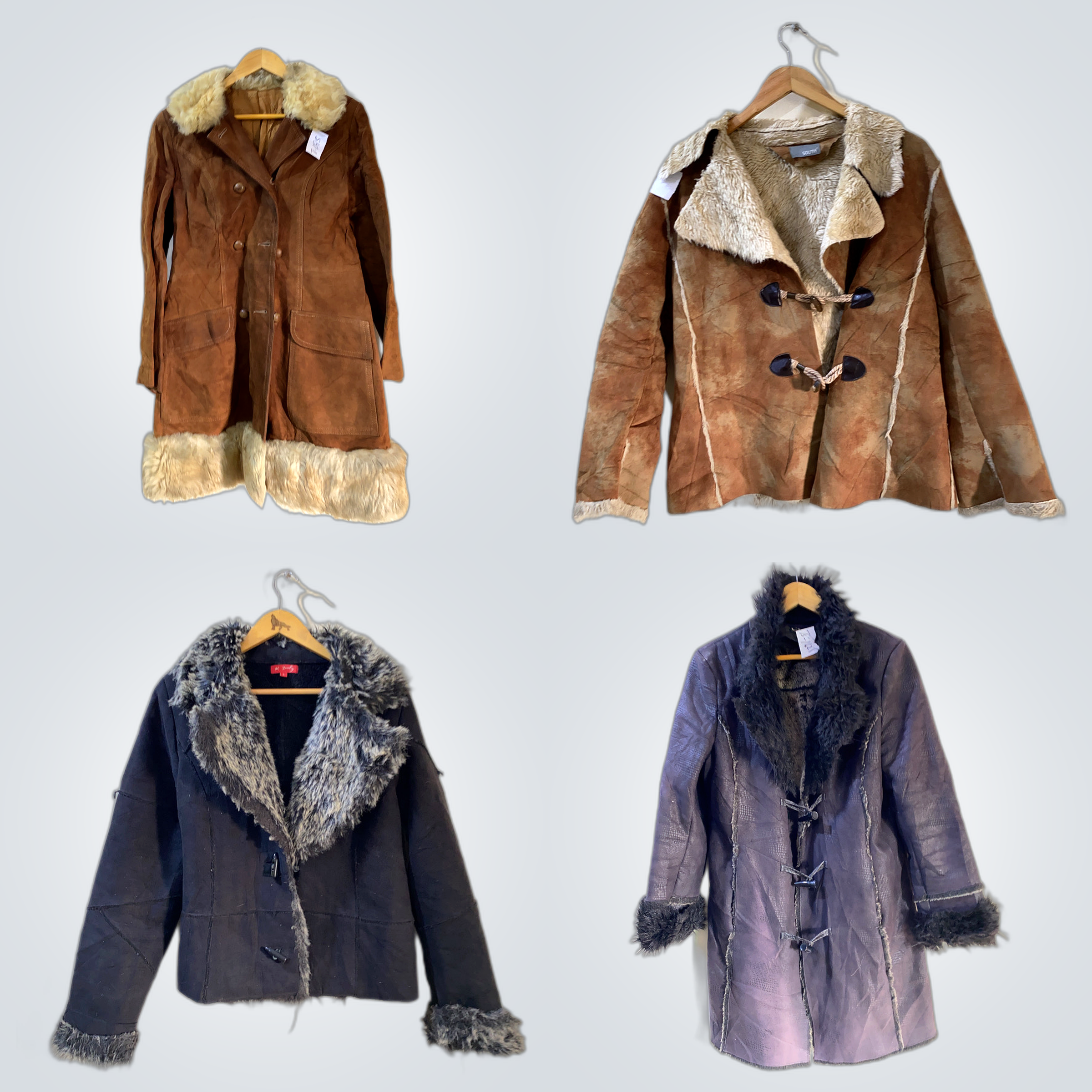 Luxus Pelzmantel Bundle - Wildleder, Leder & Lammf..