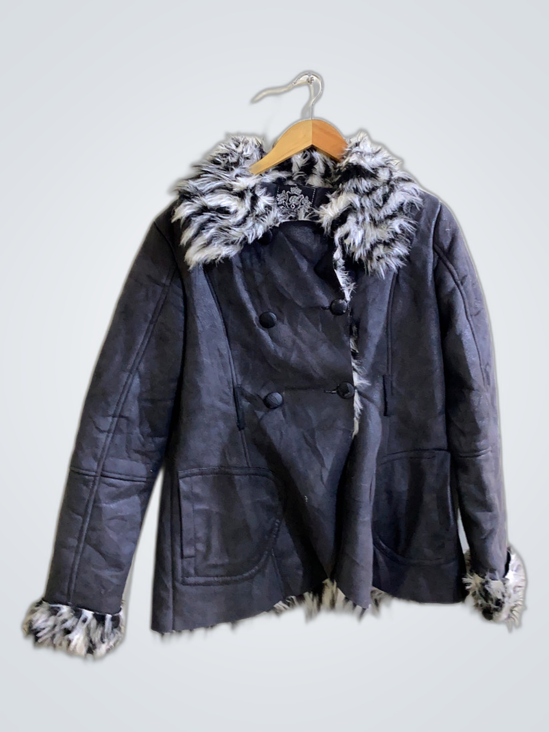 Morgan De Toi Fur Trimmed Black Jacket