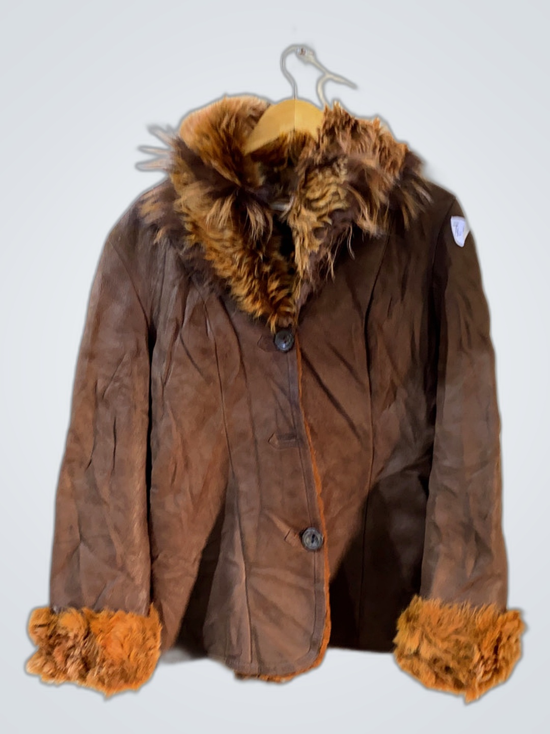 Brown Fur-Trimmed Coat