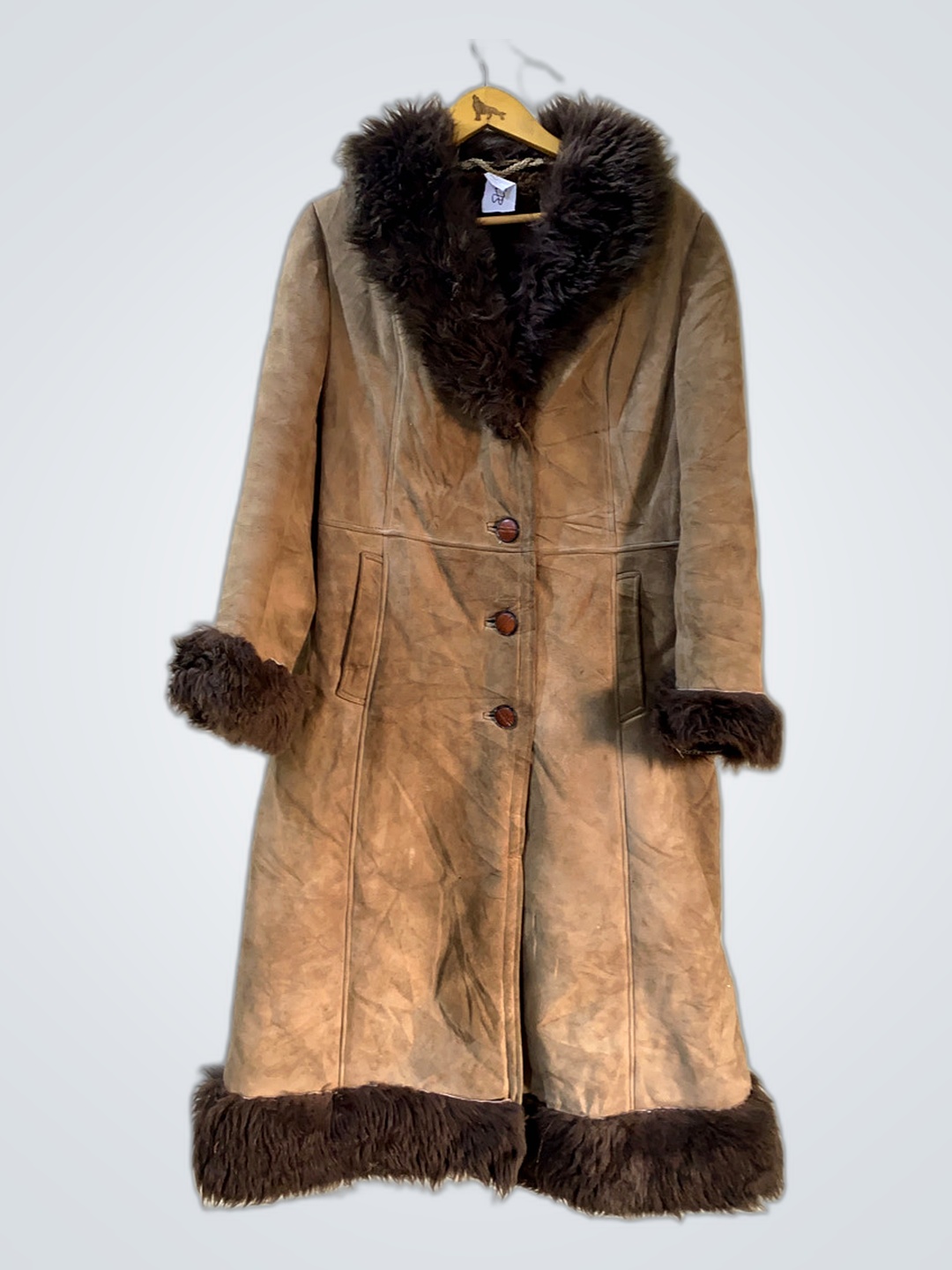 Brown Fur-Trimmed Coat