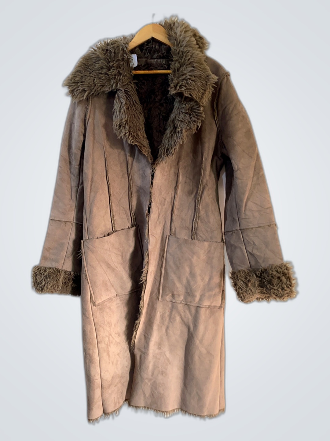 Brown Fur-Trimmed Coat