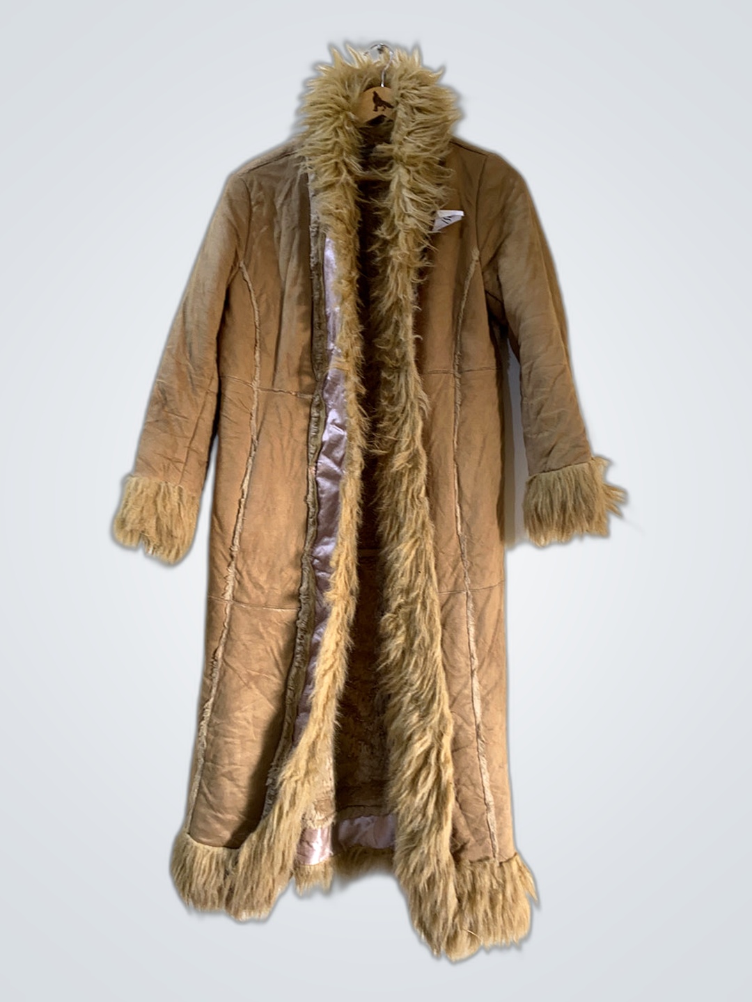 Langmantel mit Futter aus Kunstfell