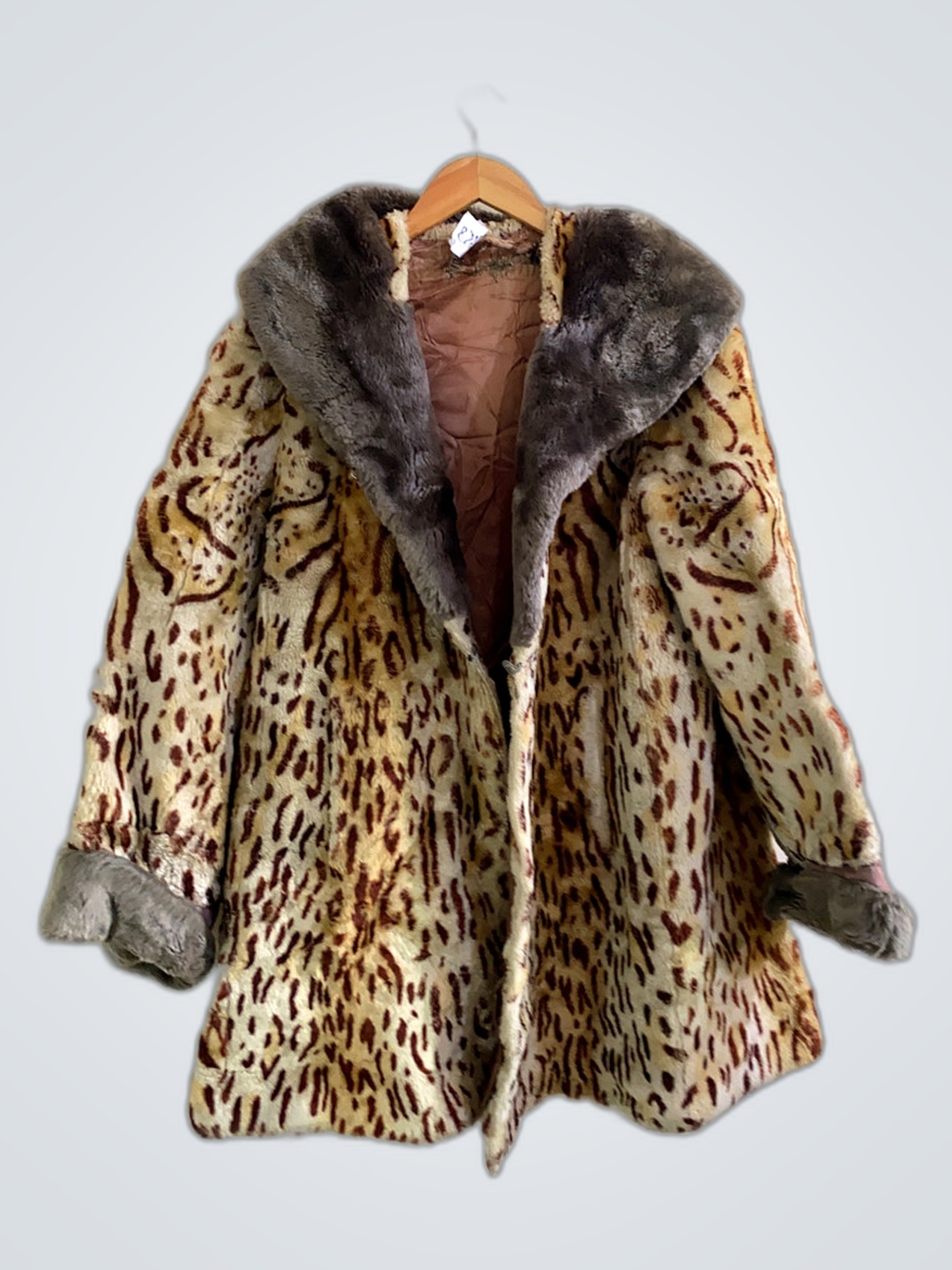 Leopard Print Fur Coat