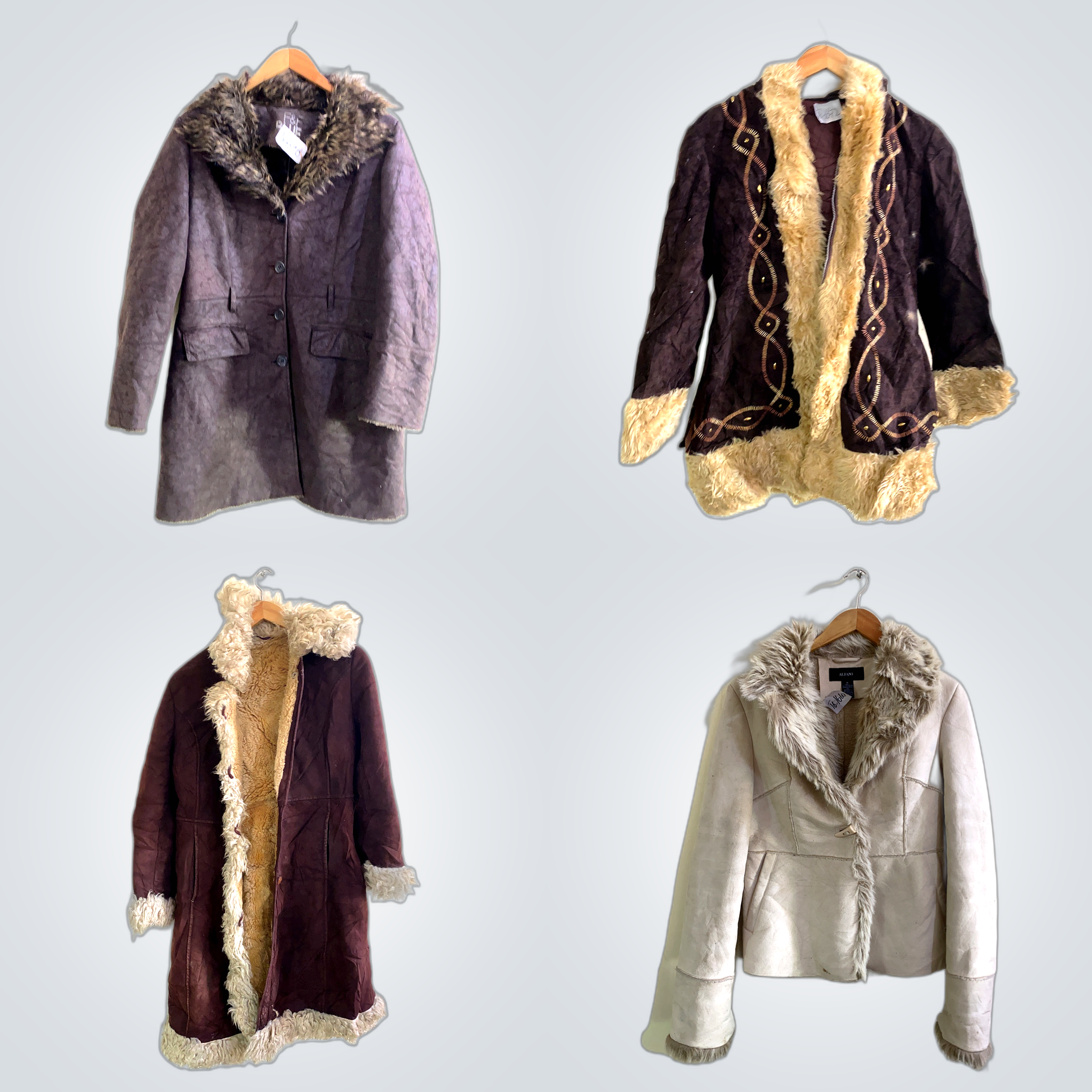 Furry Luxury Coat Bundle Suede Shearling Alfani F&..