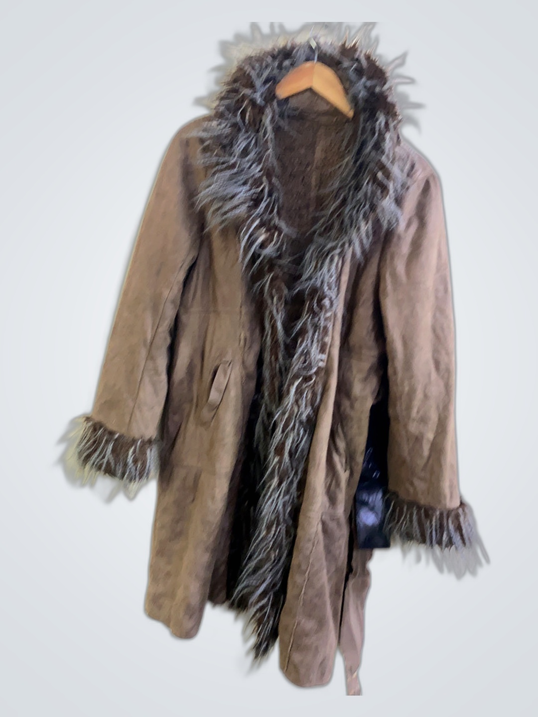 Brown Fur Trim Coat