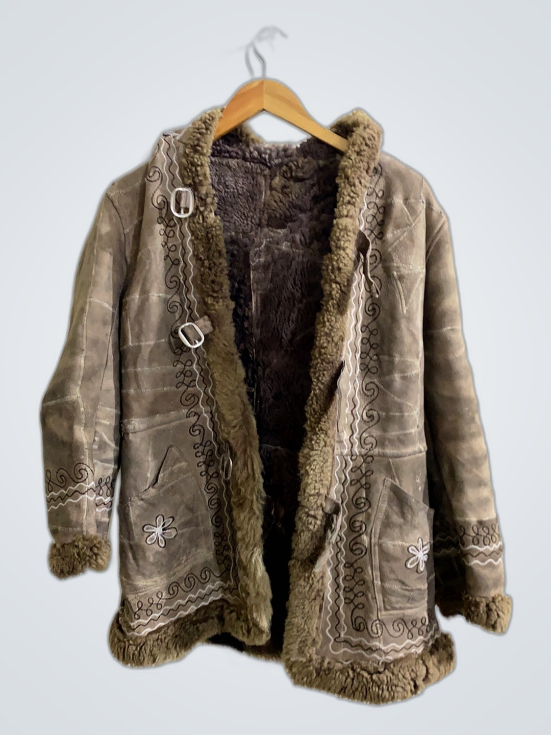 Brown Fur-Trimmed Coat